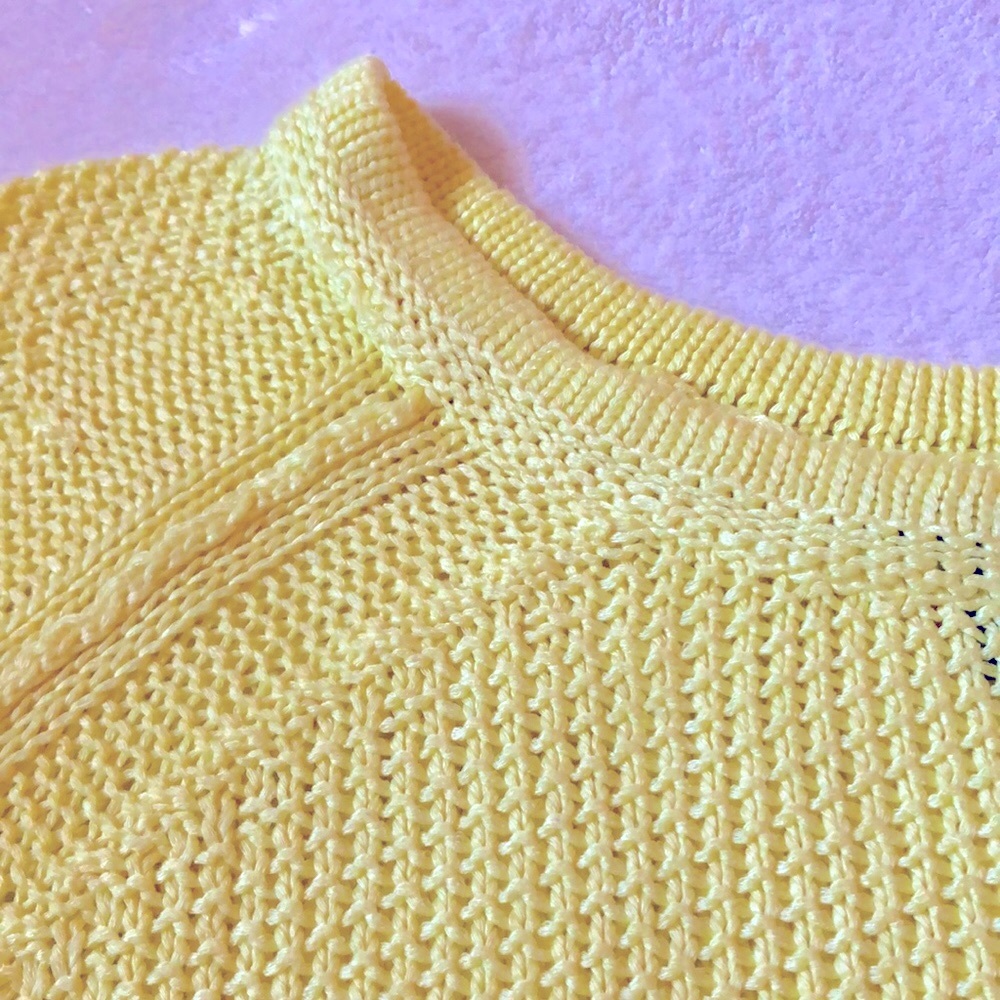 F21 Vibrant Yellow Knit Long Sleeve Sweater Top | small - Picture 4 of 6
